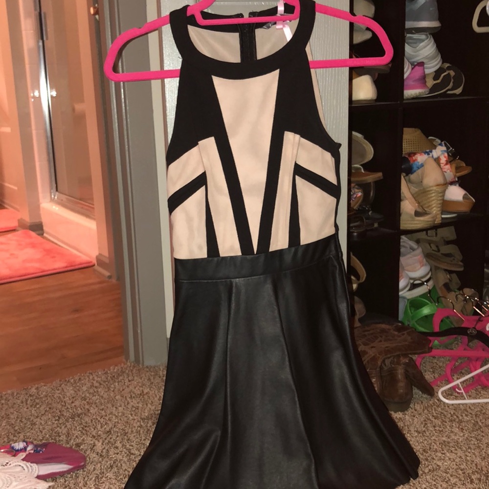 Cute black leather dress